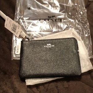 NWT Coach Glittery Black Wristlet 😍